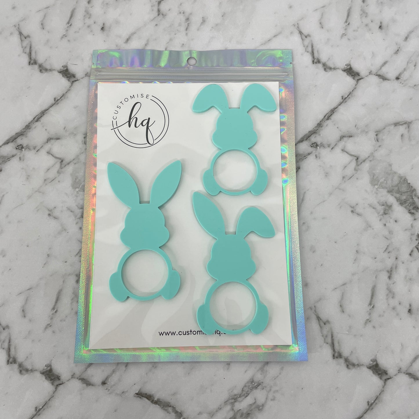 EASTER RABBIT ACRYLIC NAPKIN HOLDERS SET OF 3 SPEARMINT