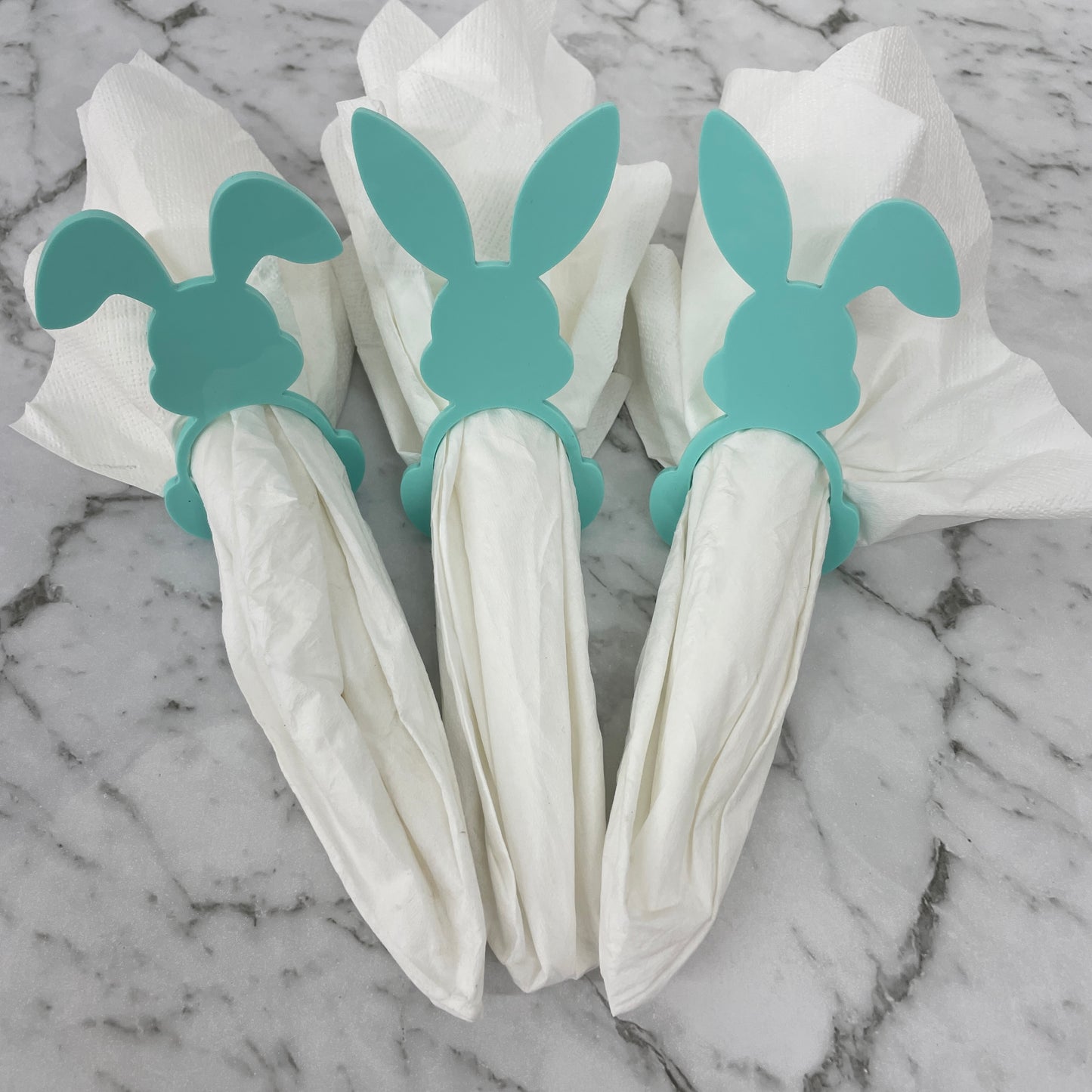EASTER RABBIT ACRYLIC NAPKIN HOLDERS SET OF 3 SPEARMINT