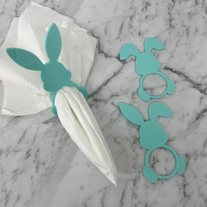 EASTER RABBIT ACRYLIC NAPKIN HOLDERS SET OF 3 SPEARMINT