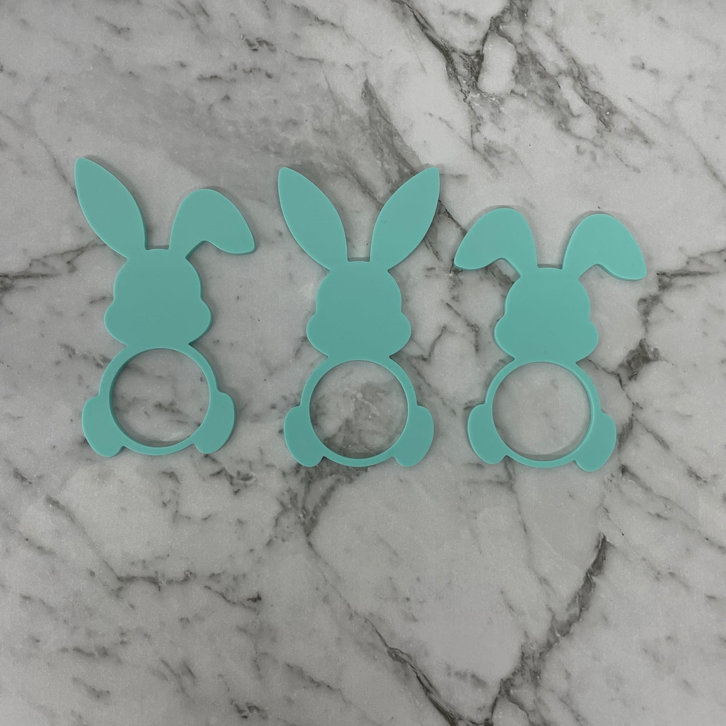 EASTER RABBIT ACRYLIC NAPKIN HOLDERS SET OF 3 SPEARMINT