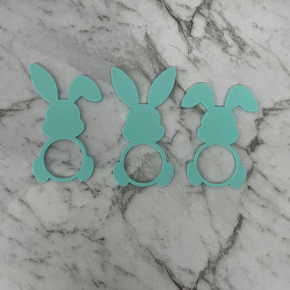 EASTER RABBIT ACRYLIC NAPKIN HOLDERS SET OF 3 SPEARMINT