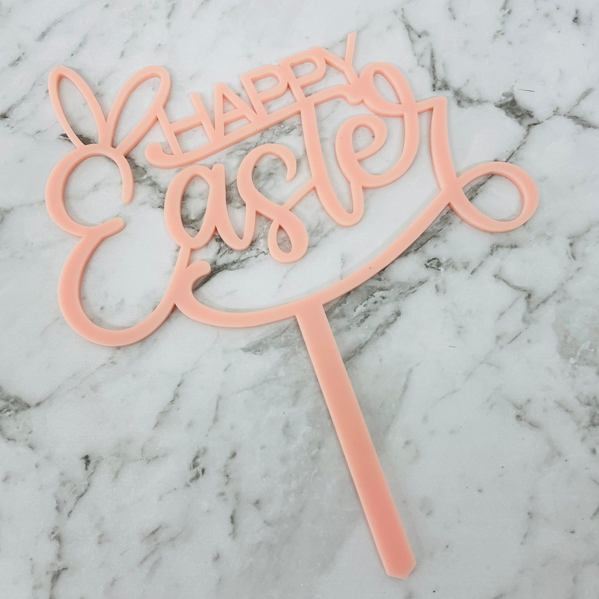 HAPPY EASTER CAKE TOPPER PEACH , PINK , SPEARMINT x 6
