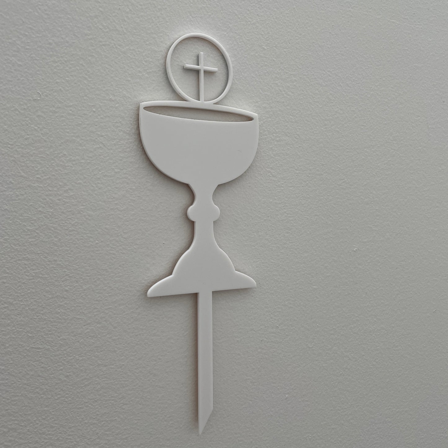 FIRST HOLY COMMUNION CONFIRMATION CHALICE CAKE TOPPER WHITE