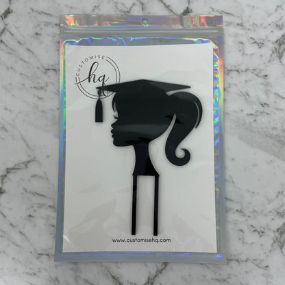 GRADUATION GIRL CAKE TOPPER