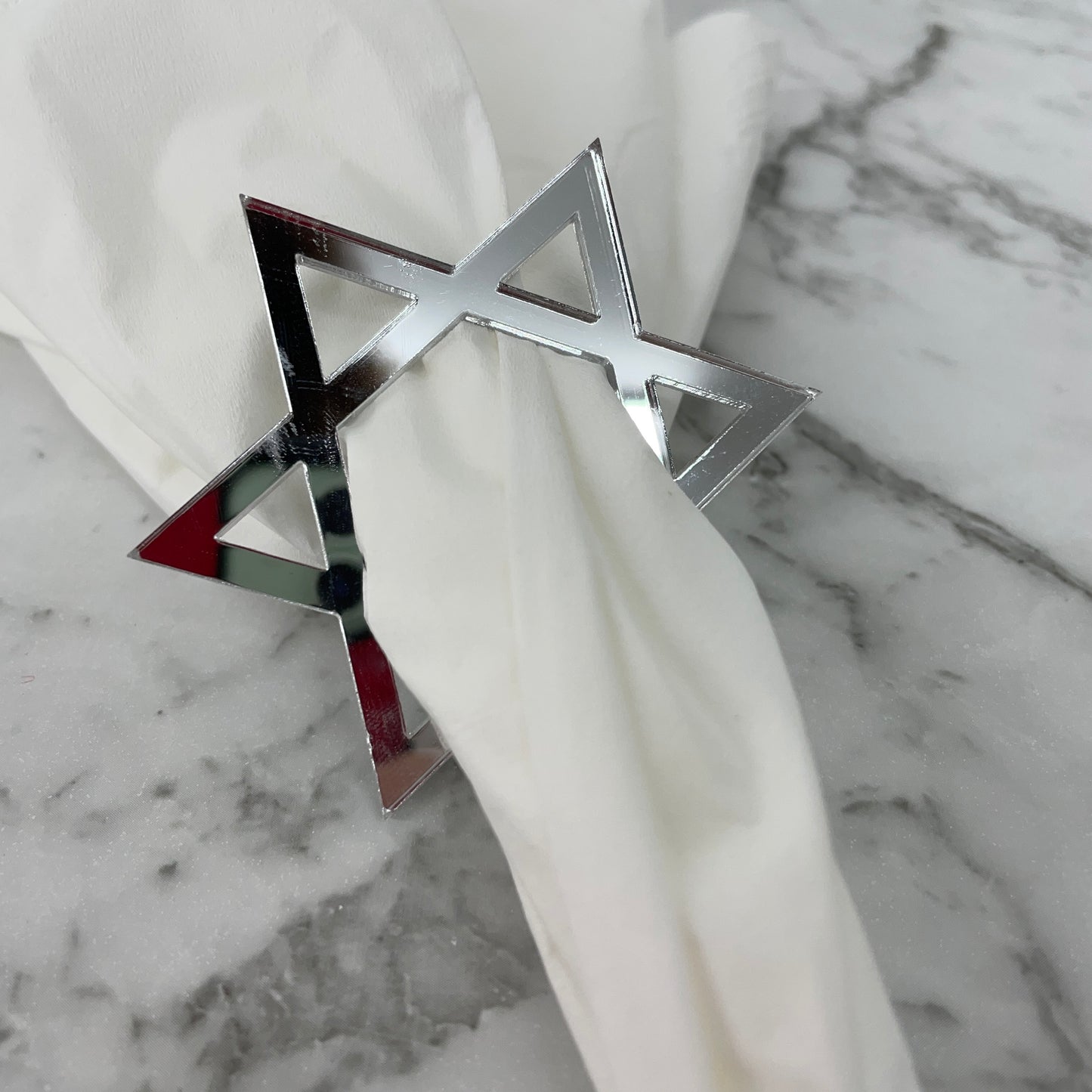 STAR OF DAVID NAPKIN RING HOLDERS SET OF 6