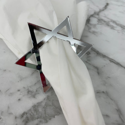 STAR OF DAVID NAPKIN RING HOLDERS SET OF 6