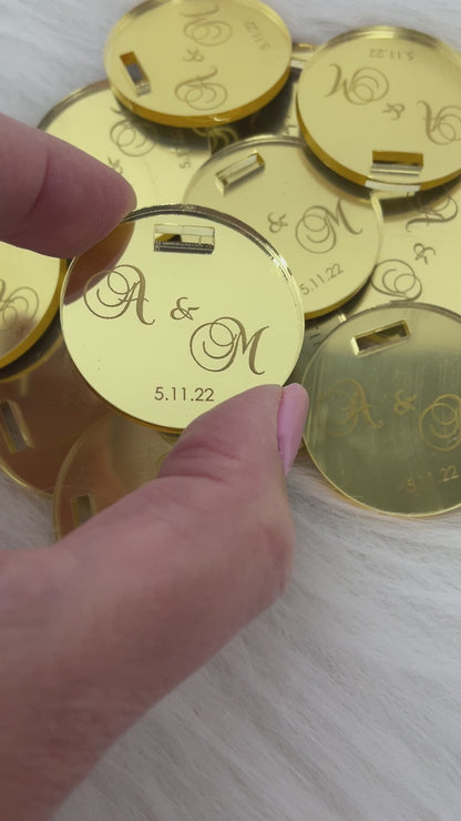 10 X PERSONALISED ACRYLIC INITIAL NAME TAGS
