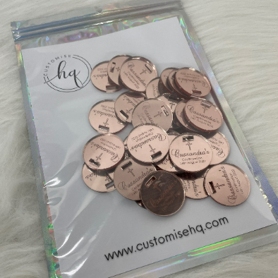 10 X PERSONALISED ACRYLIC NAME TAGS