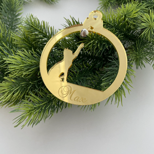 CUSTOM CAT CHRISTMAS BAUBLE - TOUCHING BELL