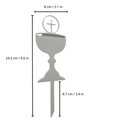 FIRST HOLY COMMUNION CONFIRMATION CHALICE CAKE TOPPER WHITE