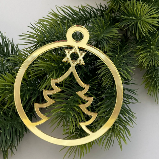 HANUKKAH CHRISTMAS TREE STAR OF DAVID BAUBLE