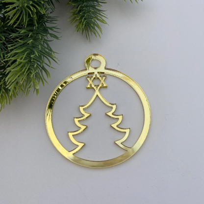 HANUKKAH CHRISTMAS TREE STAR OF DAVID BAUBLE