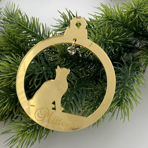 CUSTOM CAT CHRISTMAS BAUBLE