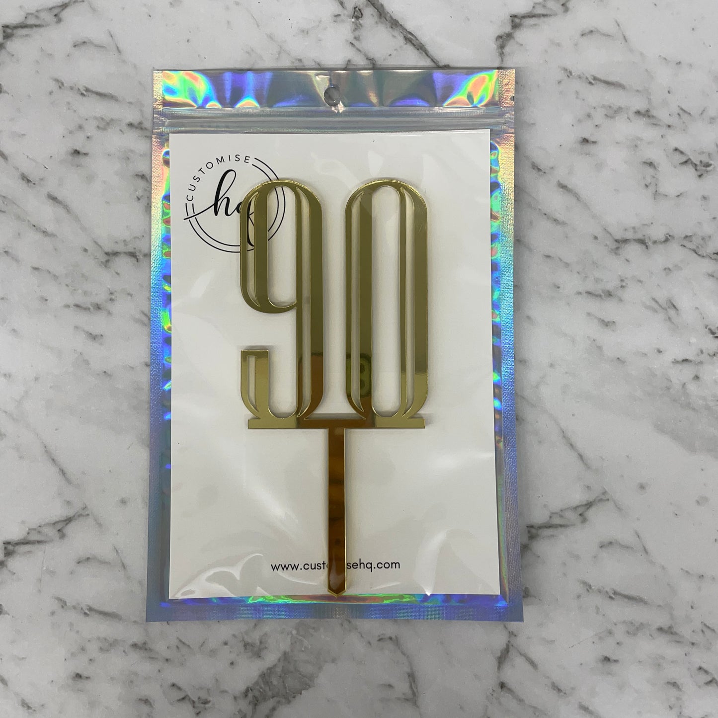 90TH BIRTHDAY ACRYLIC CAKE TOPPER