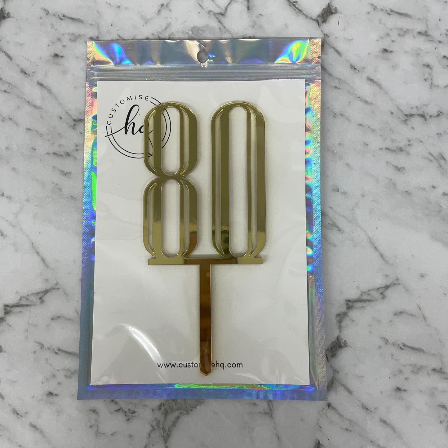 80TH BIRTHDAY ACRYLIC CAKE TOPPER