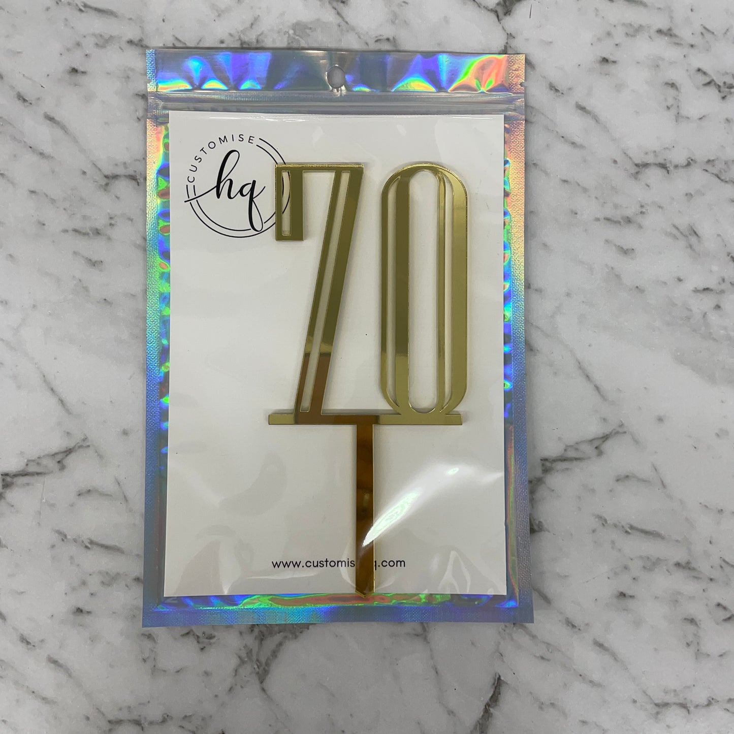 70TH BIRTHDAY ACRYLIC CAKE TOPPER