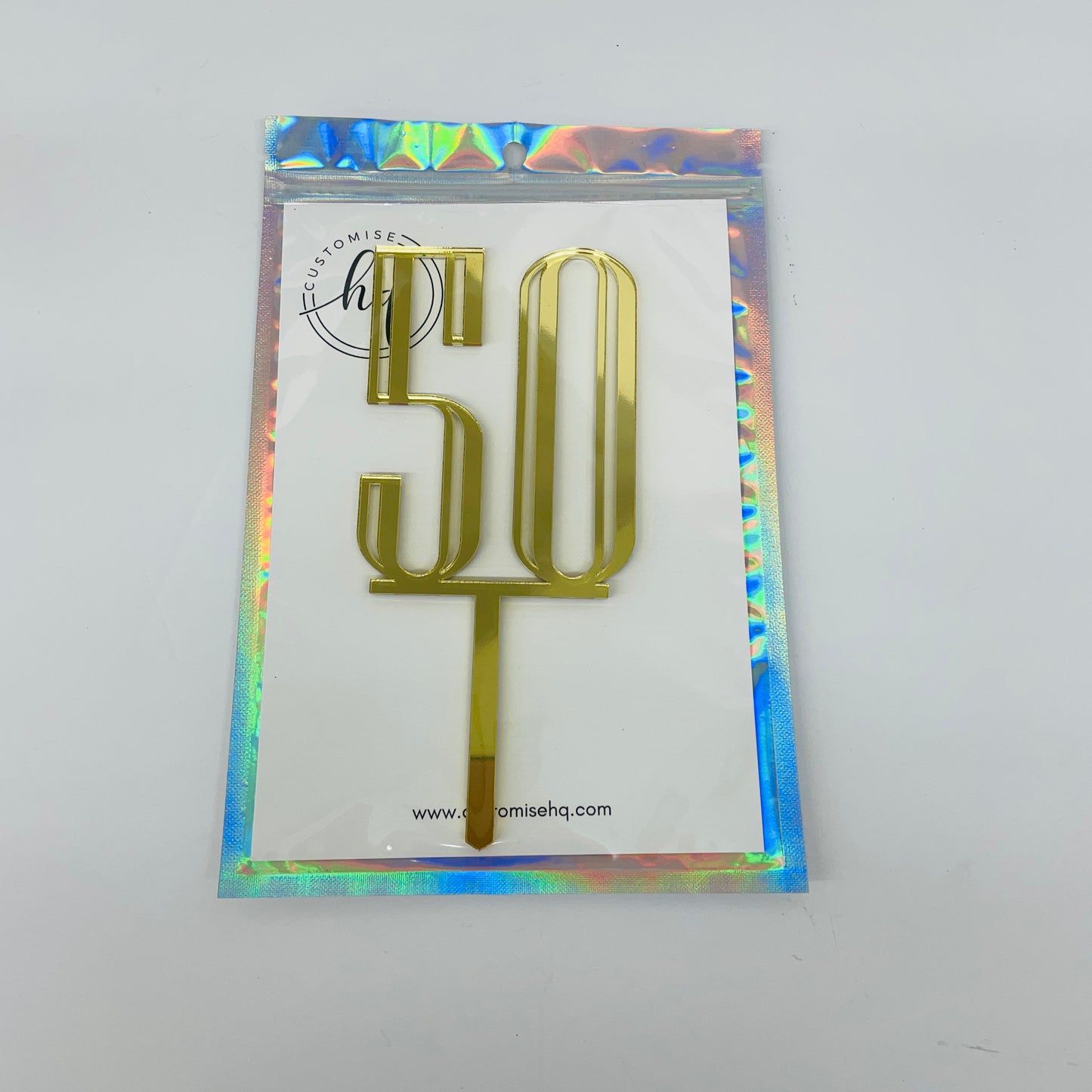 50TH BIRTHDAY ACRYLIC CAKE TOPPER