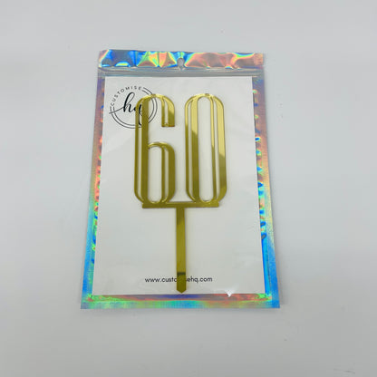 60TH BIRTHDAY ACRYLIC CAKE TOPPER