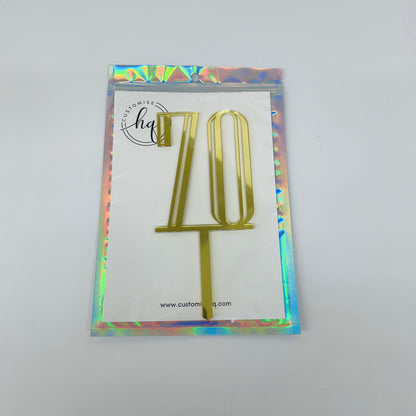 70TH BIRTHDAY ACRYLIC CAKE TOPPER