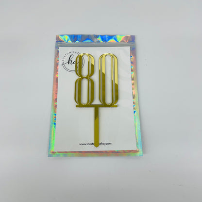 80TH BIRTHDAY ACRYLIC CAKE TOPPER