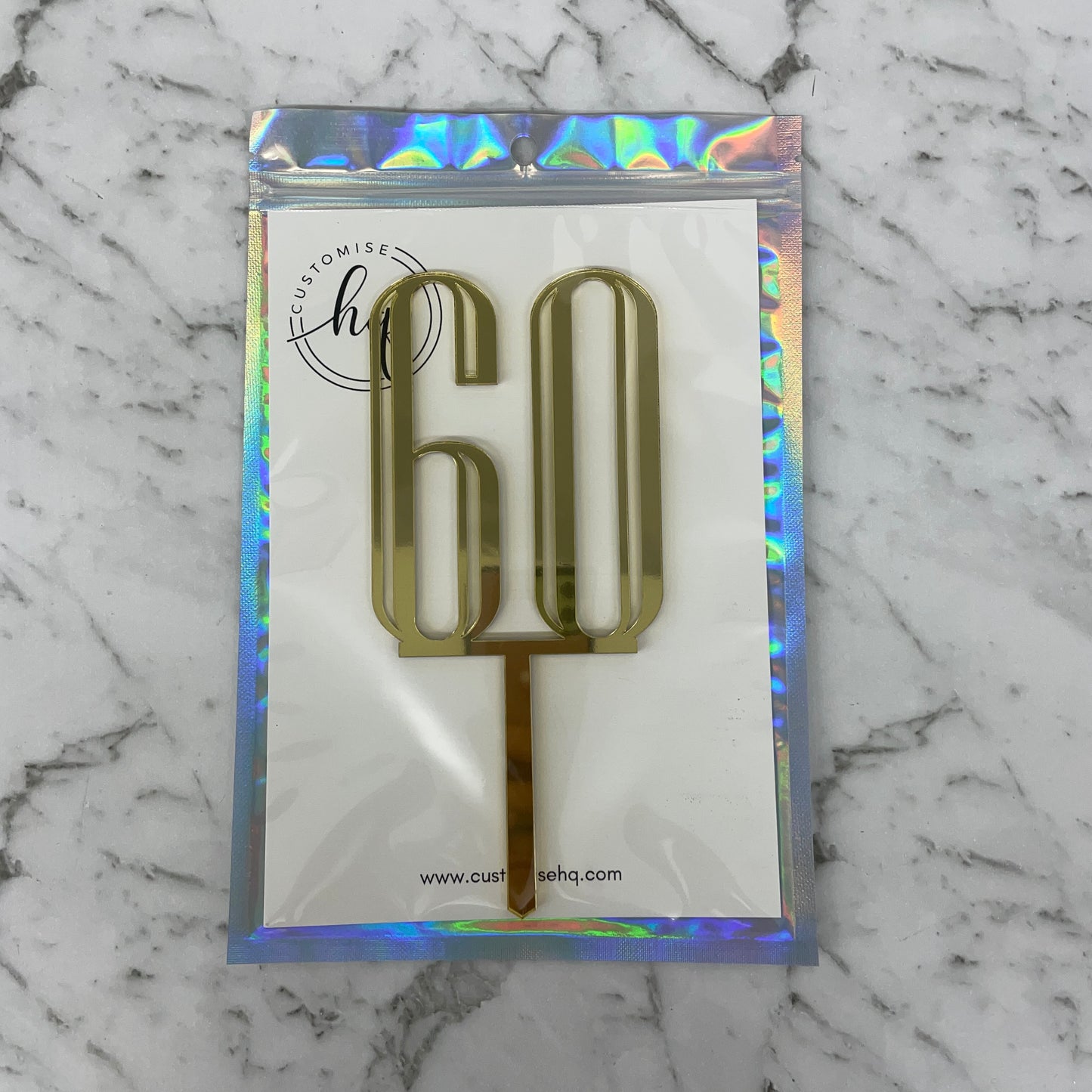 60TH BIRTHDAY ACRYLIC CAKE TOPPER