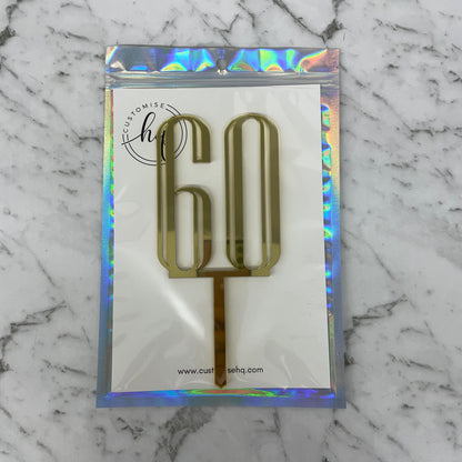 60TH BIRTHDAY ACRYLIC CAKE TOPPER