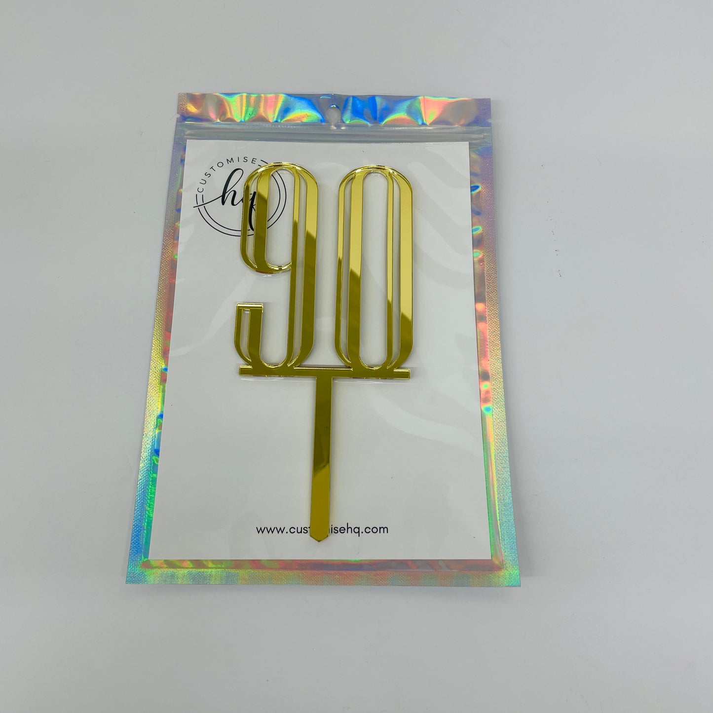 90TH BIRTHDAY ACRYLIC CAKE TOPPER