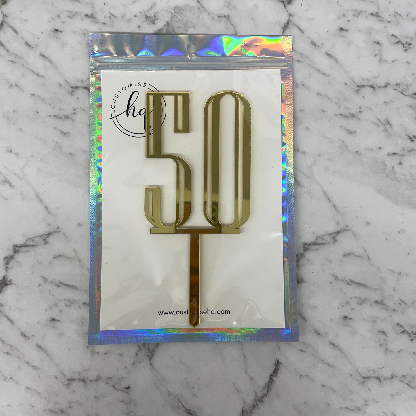 50TH BIRTHDAY ACRYLIC CAKE TOPPER