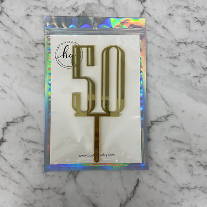 50TH BIRTHDAY ACRYLIC CAKE TOPPER