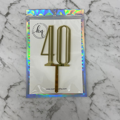 40TH BIRTHDAY ACRYLIC CAKE TOPPER