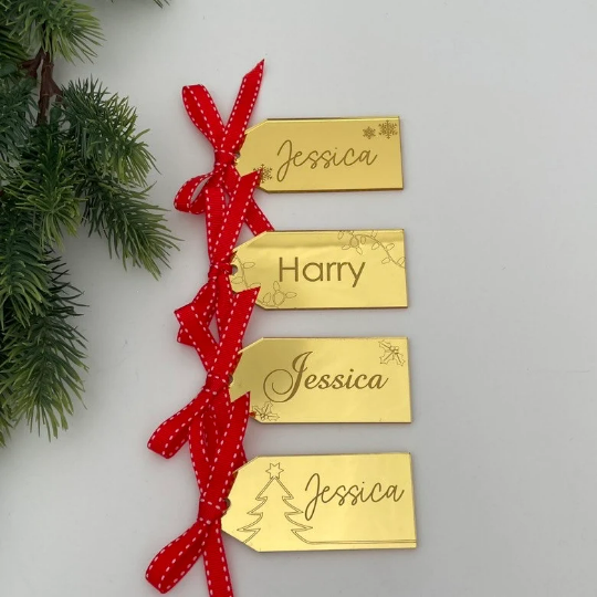 ACRYLIC CHRISTMAS GIFT TAGS