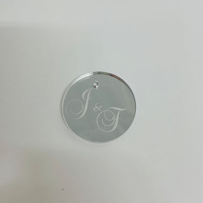 10 X PERSONALISED ACRYLIC INITIAL NAME TAGS