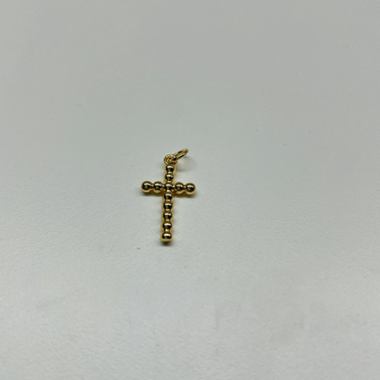 10 X GOLD BUBBLE CROSS CHARMS