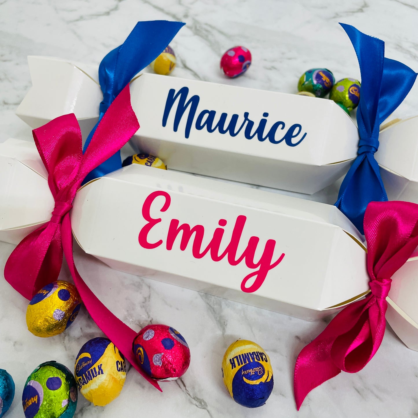 PERSONALISED EASTER EGG BON BON WHITE
