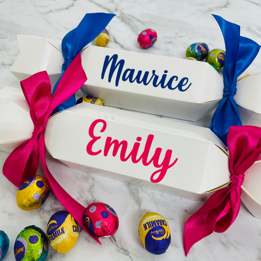 PERSONALISED EASTER EGG BON BON WHITE