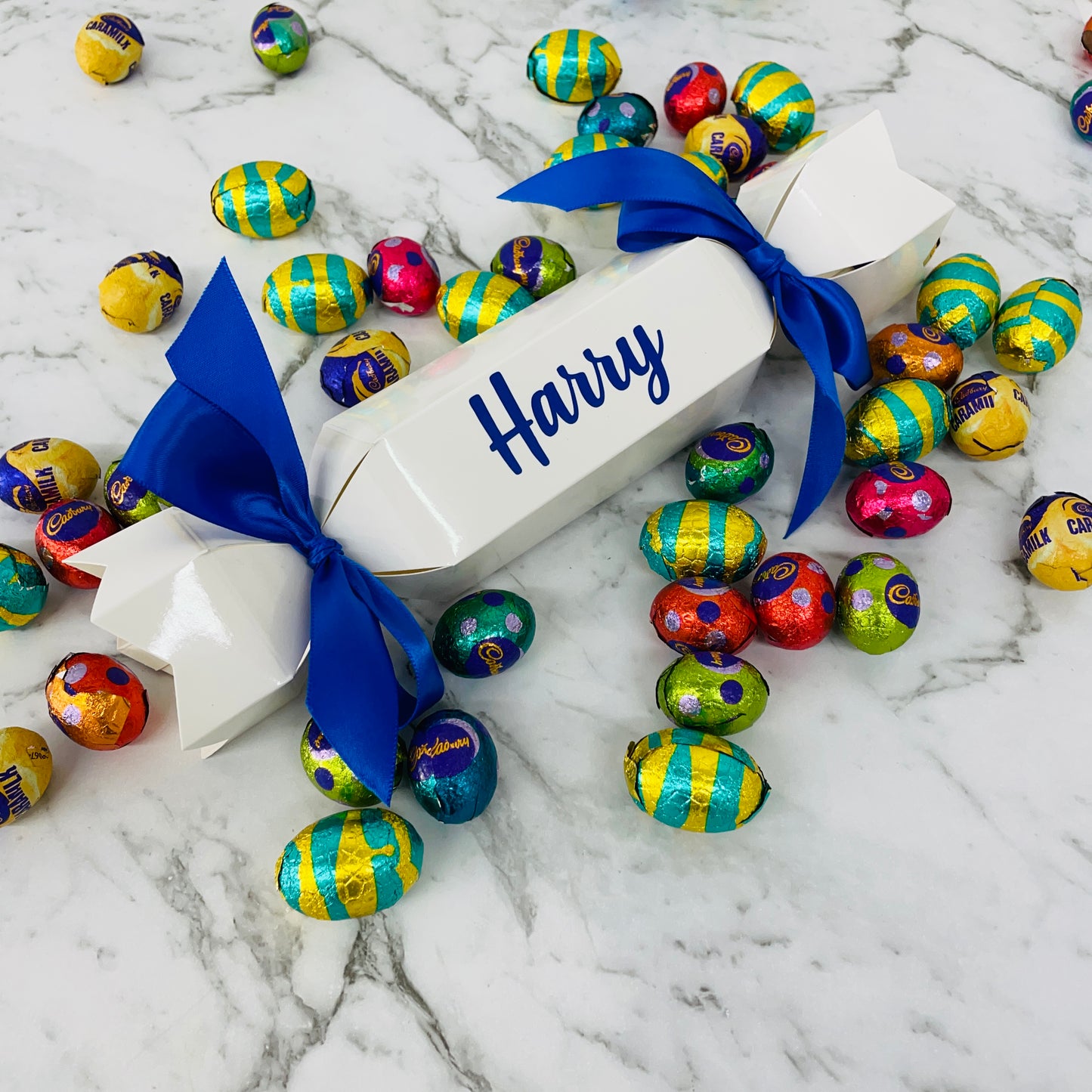 PERSONALISED EASTER EGG BON BON WHITE
