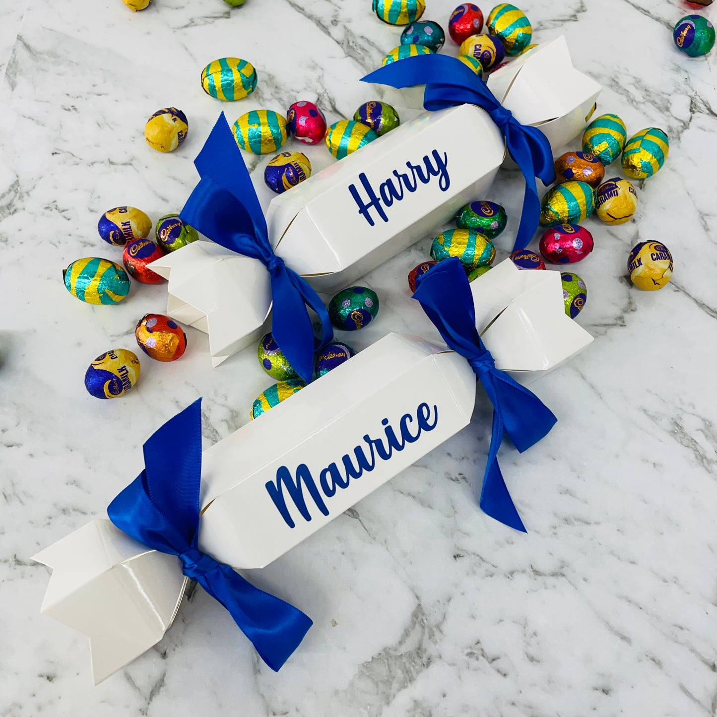 PERSONALISED EASTER EGG BON BON WHITE