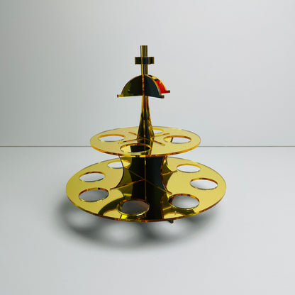 GREEK EASTER EGG STAND HOLDER DISPLAY STAND GOLD MIRROR x 6