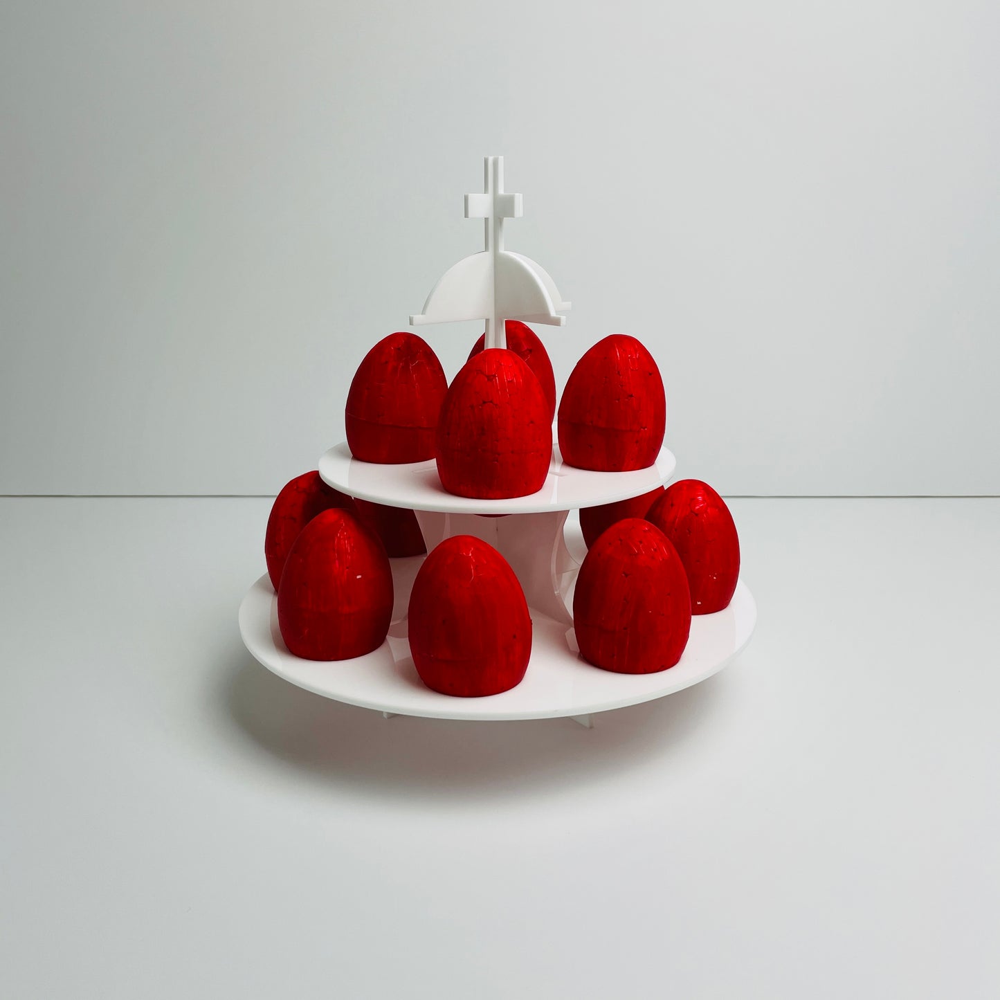GREEK EASTER EGG STAND HOLDER ORTHODOX EASTER DISPLAY STAND WHITE