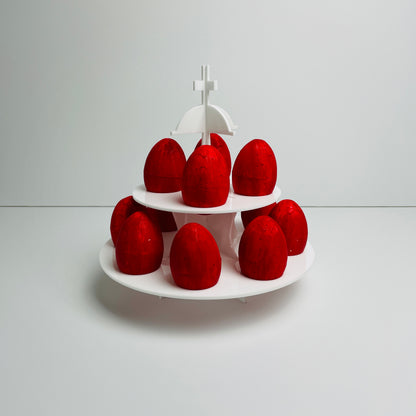 GREEK EASTER EGG STAND HOLDER ORTHODOX EASTER DISPLAY STAND WHITE