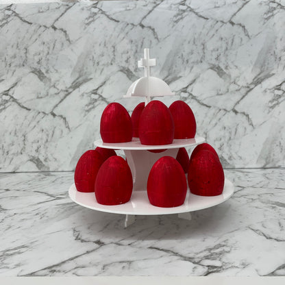 GREEK EASTER EGG STAND HOLDER ORTHODOX EASTER DISPLAY STAND WHITE