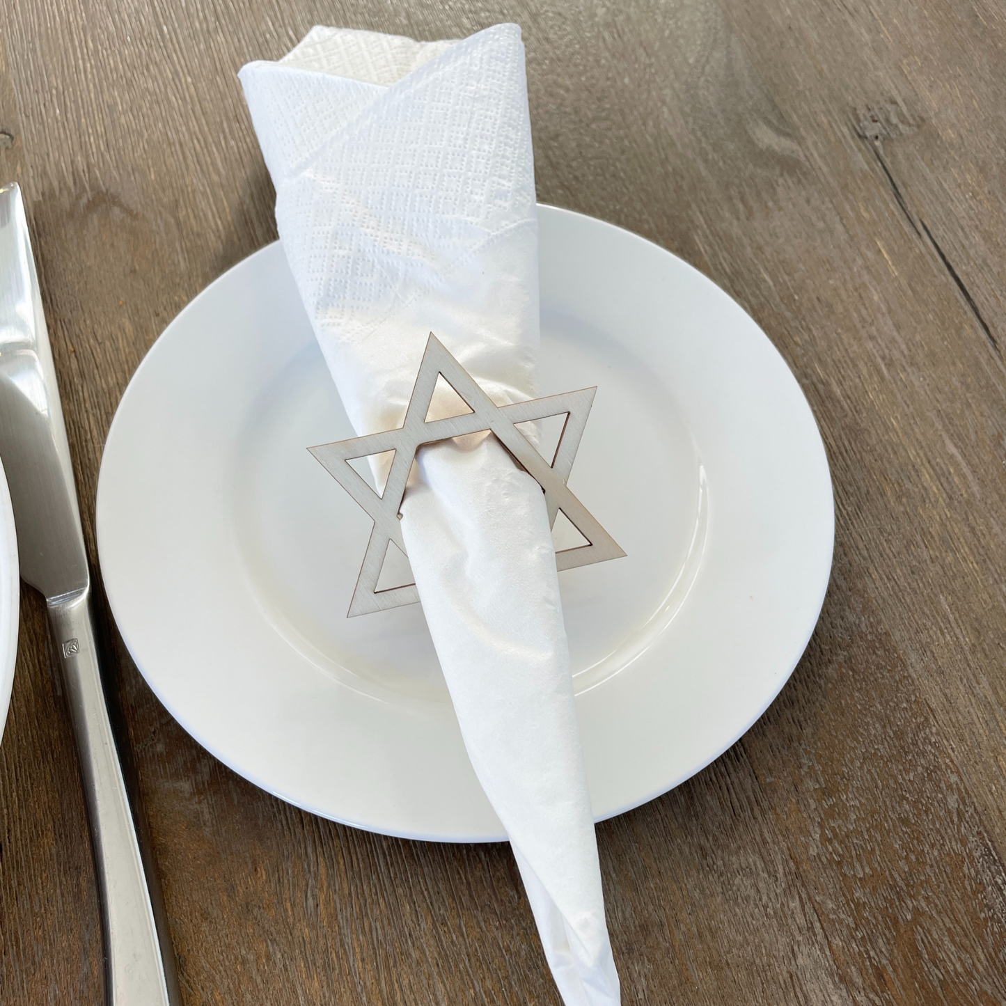 STAR OF DAVID NAPKIN RING HOLDERS SET OF 6