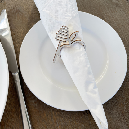 HONEY & APPLE CUSTOM NAPKIN RING HOLDERS SET OF 6