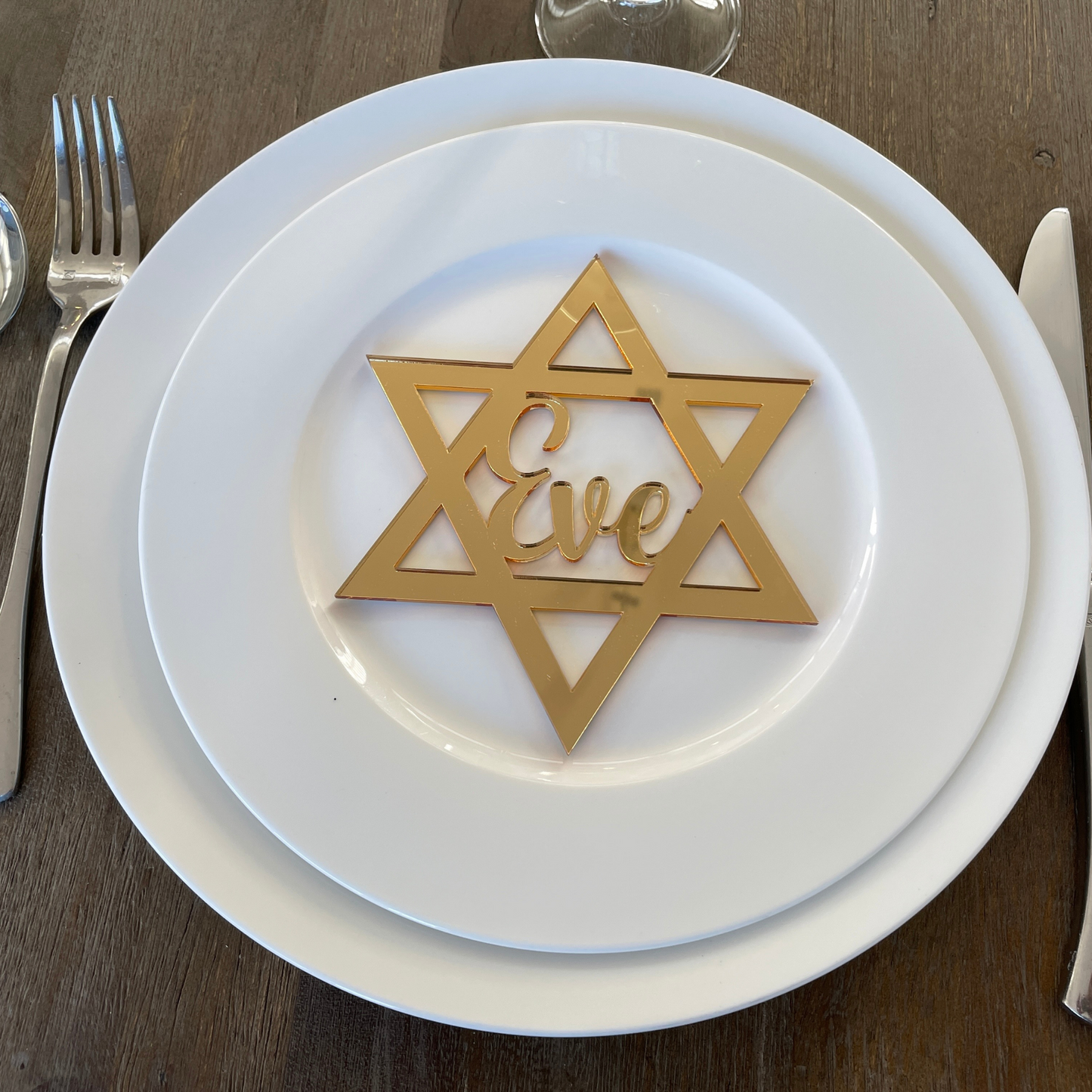 STAR OF DAVID  CUSTOM NAME TABLE PLACE CARD