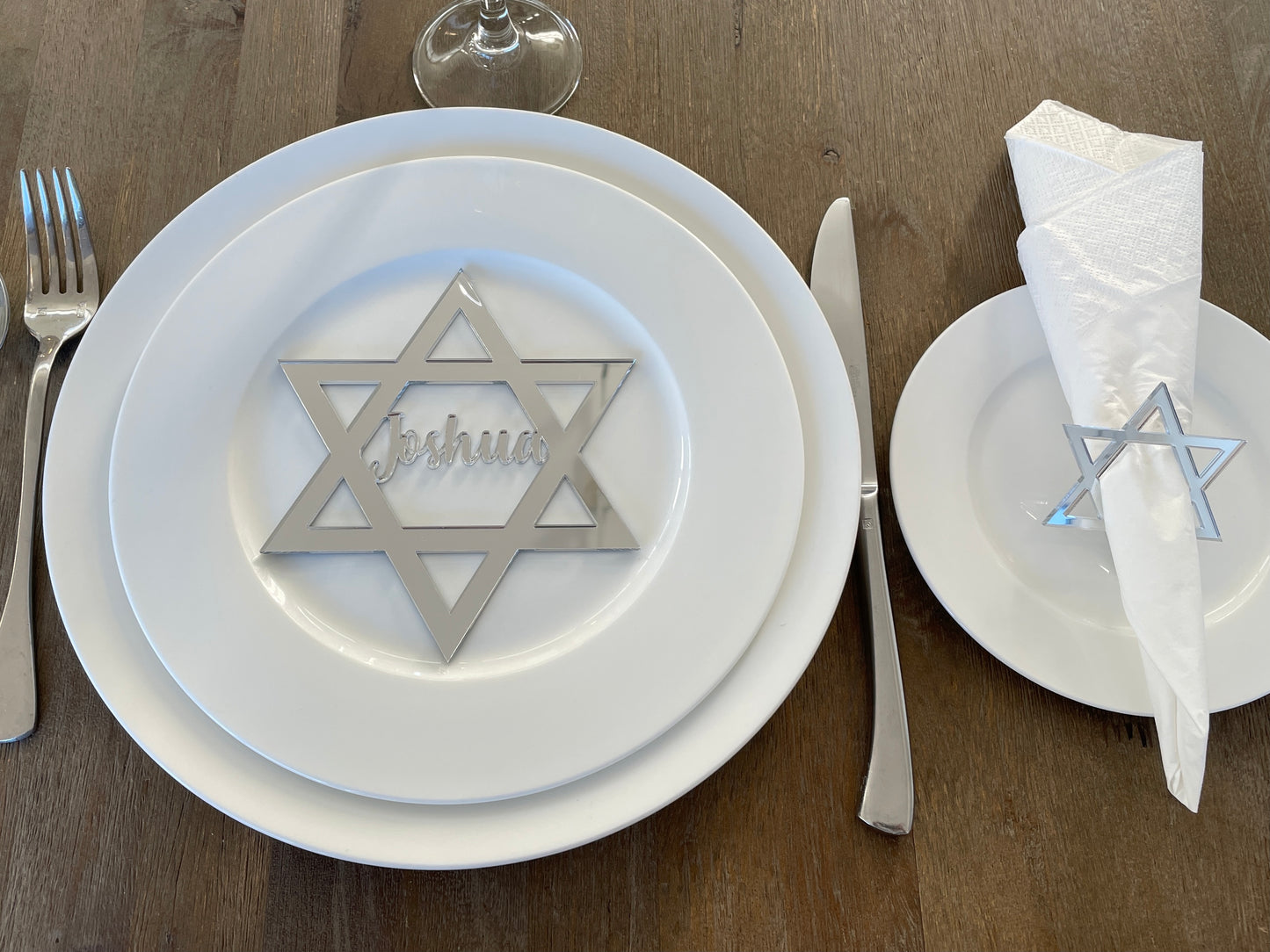 STAR OF DAVID  CUSTOM NAME TABLE PLACE CARD
