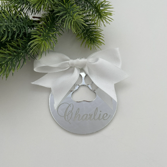 CUSTOM DOG PAW CHRISTMAS BAUBLE