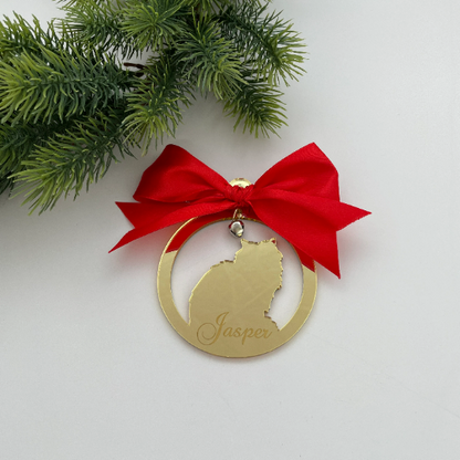 CUSTOM CAT CHRISTMAS BAUBLE - FLUFFY CAT