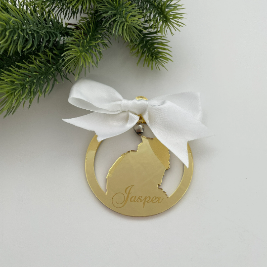 CUSTOM CAT CHRISTMAS BAUBLE - FLUFFY CAT