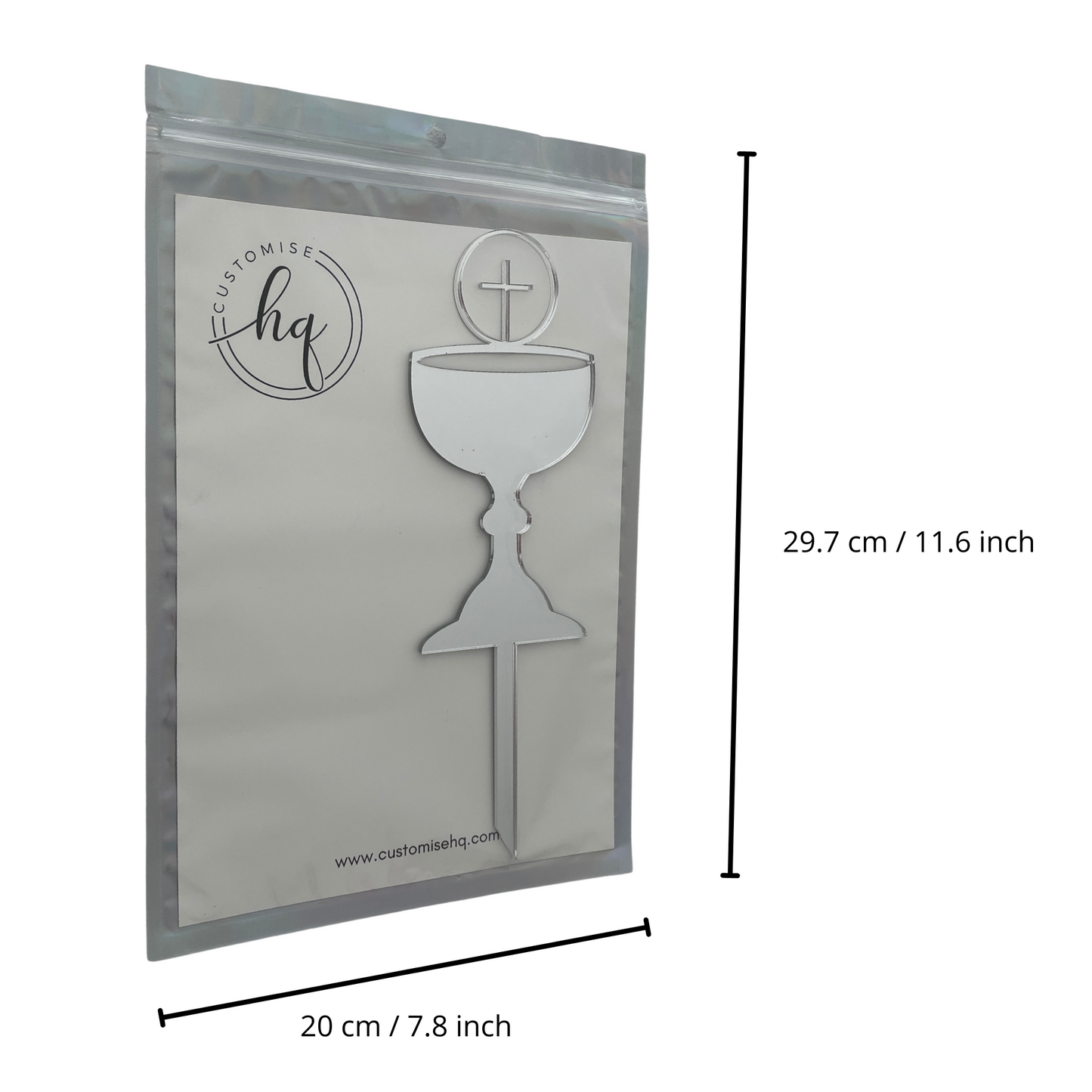 FIRST HOLY COMMUNION CONFIRMATION CHALICE CAKE TOPPER SILVER