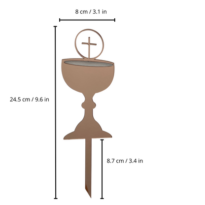 FIRST HOLY COMMUNION CONFIRMATION CHALICE CAKE TOPPER ROSE GOLD